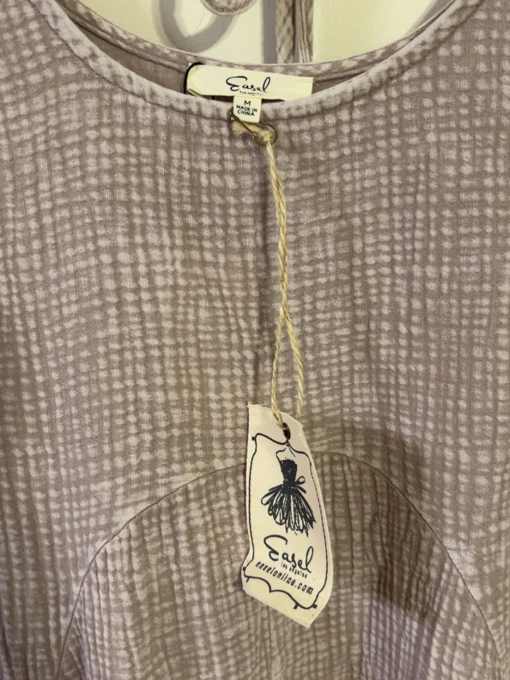 easel Mauve-Taupe Textured Sleeveless Pocket Dress